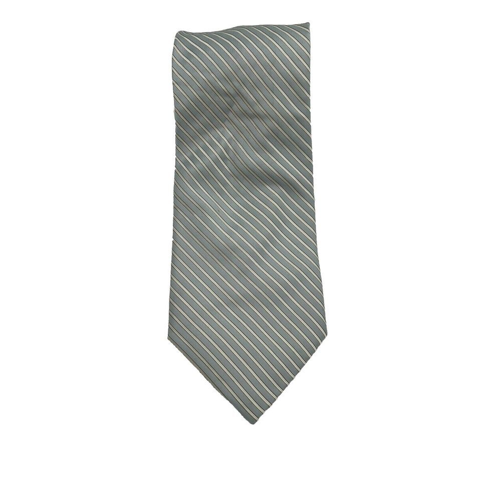 Allea Milano Tie 100% Silk Made in Italy 57" x 3.5"‎  Striped Iridescence Blue